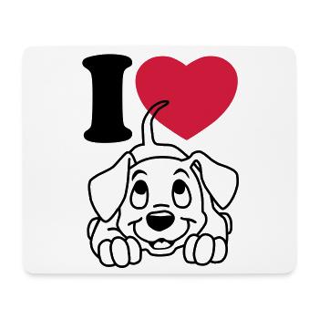 I love dogs - Ich liebe Hunde - Mousepad (Querformat) - Weiß - Vorne