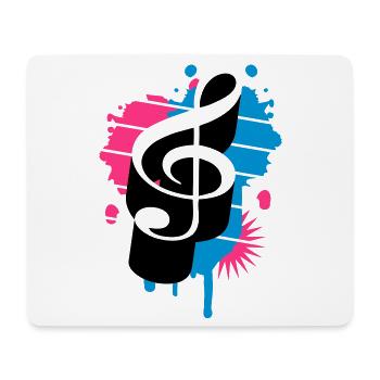 une clé de sol comme un graffiti - Tapis de souris (format paysage) - blanc - Devant