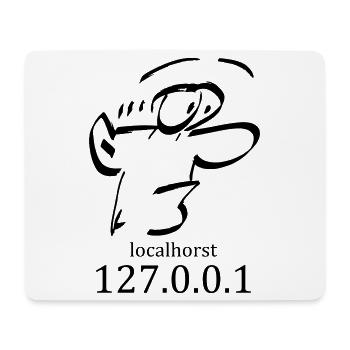 Local-Horst - 127.0.0.1 - localhorst - Mousepad (Querformat) - Weiß - Vorne