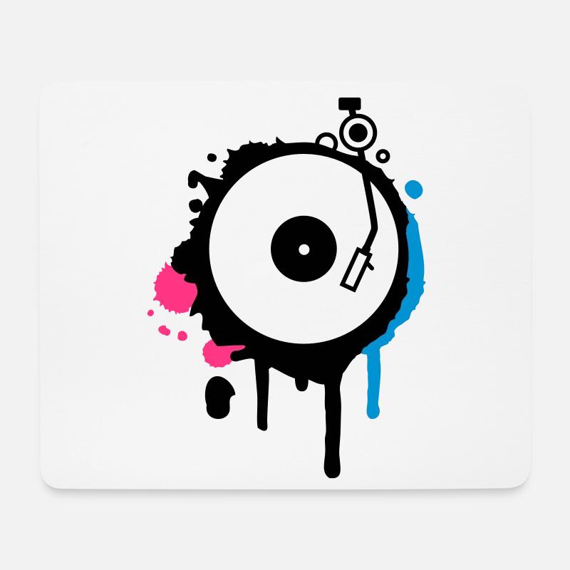 Turntable Graffiti - Mousepad (Querformat) - Weiß
