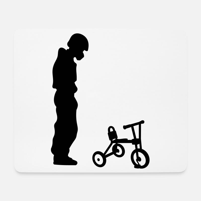 Biker - Mousepad (Querformat) - Weiß