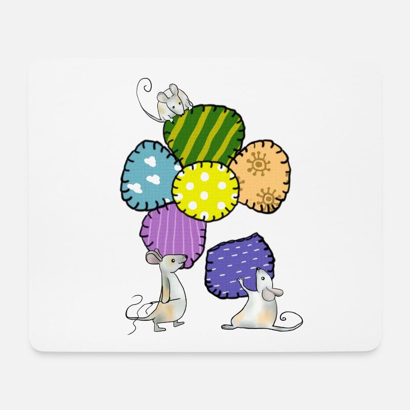 Blüte nähen - Mousepad (Querformat) - Weiß
