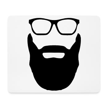 Beard And Glasses - Mouse Pad (horizontal) - white - Front