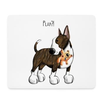 Bullterrier Play - Mousepad (Querformat) - Weiß - Vorne