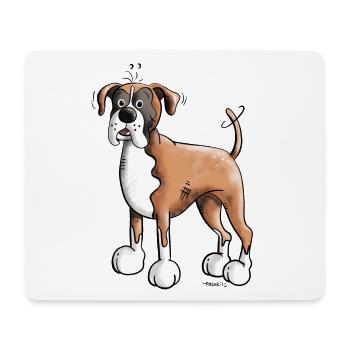 Lustiger Deutscher Boxer - Mousepad (Querformat) - Weiß - Vorne