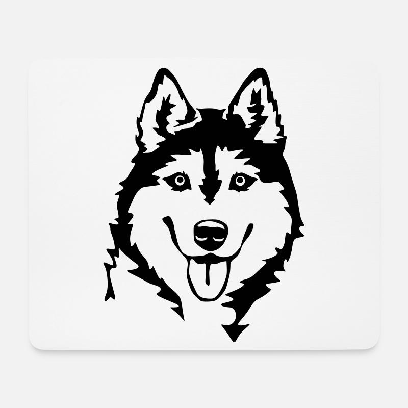 Husky Kopf - Mousepad (Querformat) - Weiß