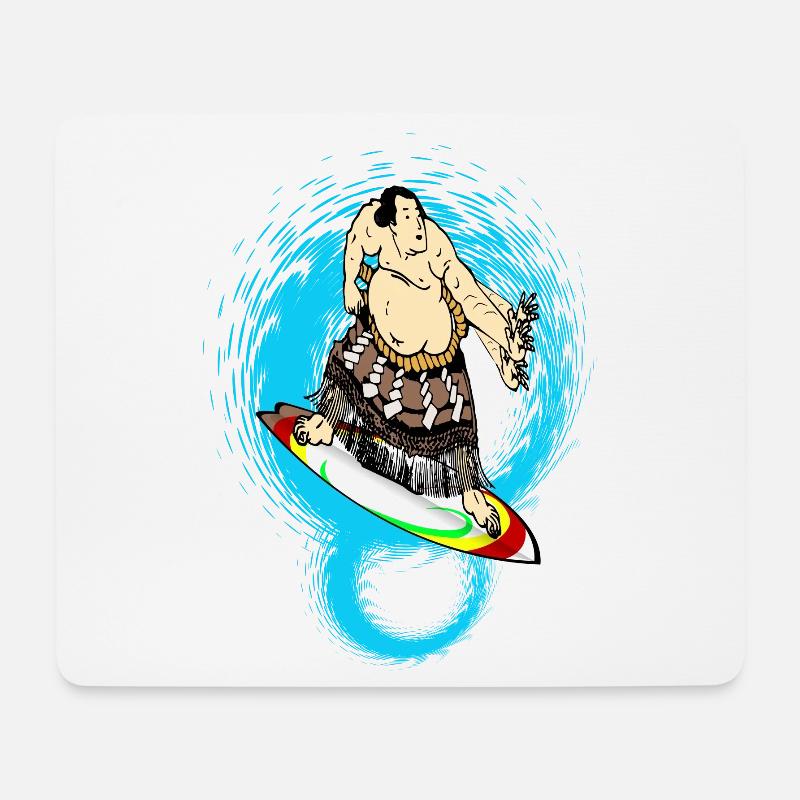 Sumo Surfer - Mousepad (Querformat) - Weiß
