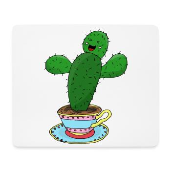 Cactus en tasse illustration drôle de vibrations positives - Tapis de souris (format paysage) - blanc - Devant
