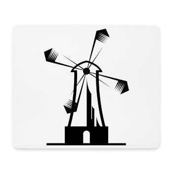 Windmühle Natur Illustration icon Land Grafik Logo - Mousepad (Querformat) - Weiß - Vorne
