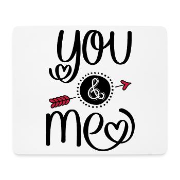 You and Me - Mousepad (Querformat) - Weiß - Vorne