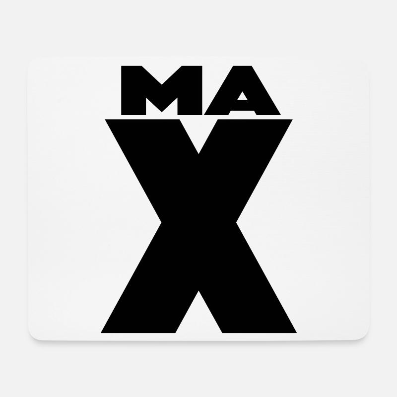 Max X – Minimal Name Design - Mousepad (Querformat) - Weiß