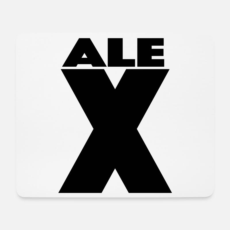 Alex X – Minimal Name Design - Mousepad (Querformat) - Weiß