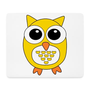 gelbe Eule gelb Vogel Vögelchen Tiere Geschenk - Mousepad (Querformat) - Weiß - Vorne