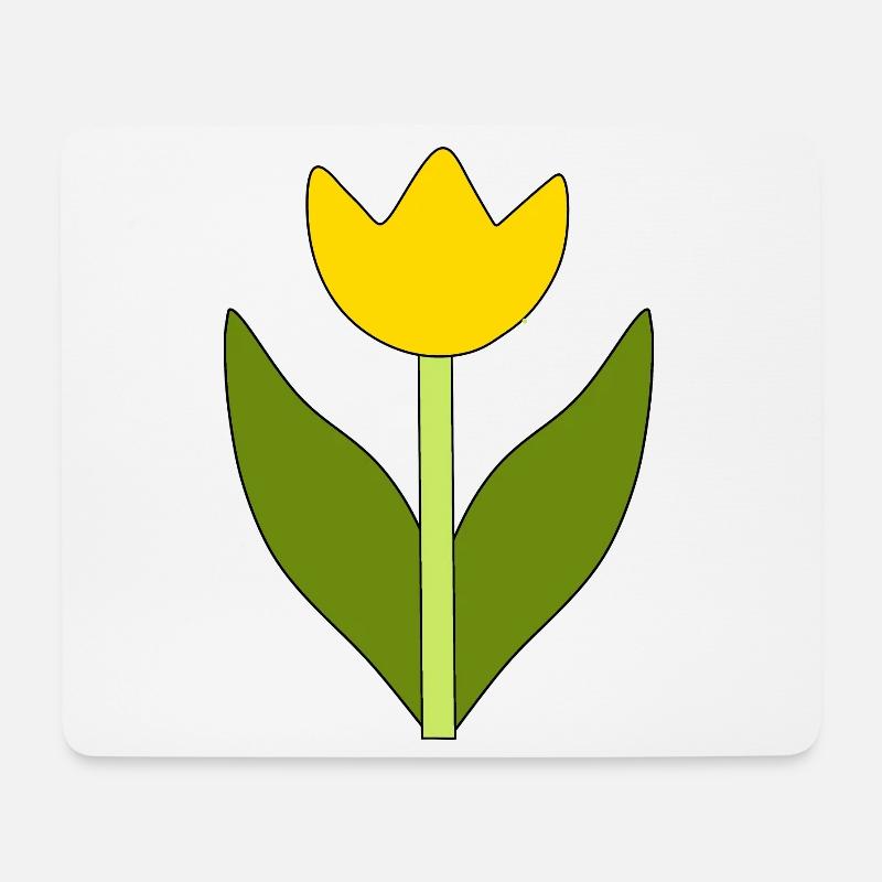 Blume gelb gelbe Blume Blumen Tulpe Tulpen Blüte - Mousepad (Querformat) - Weiß