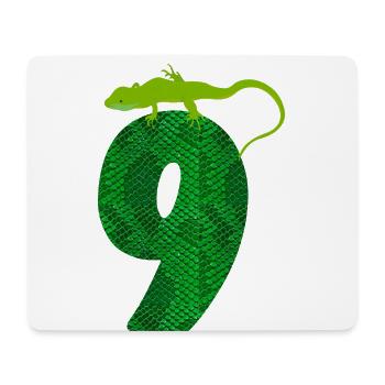 9. Geburtstag Eidechse 9 Reptil Thema Party Neun J - Mousepad (Querformat) - Weiß - Vorne