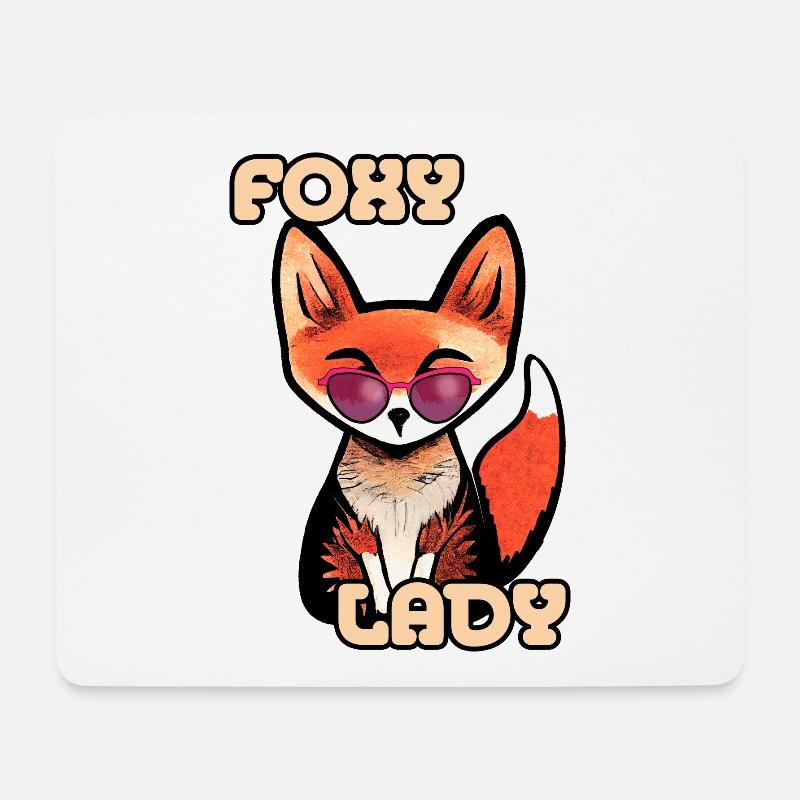 Foxy Lady - Vixen with Sunglasses - Mouse Pad (horizontal) - white