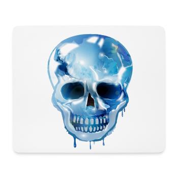 extravaganter Totenkopf koloriert im Glas Look - Mousepad (Querformat) - Weiß - Vorne