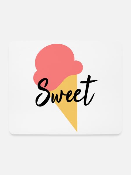 Eis Eiscreme Erdbeere Erdbeereis Sommer Festival - Mousepad (Querformat) - Weiß