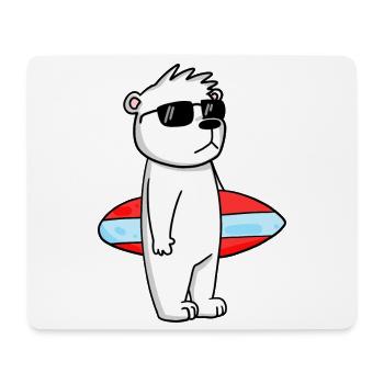 Surfboard Polar Bear Surfing Bear Cool - Holiday - Mouse Pad (horizontal) - white - Front