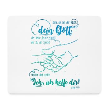 Jesaja Bibelvers Ich helfe dir - Mousepad (Querformat) - Weiß - Vorne