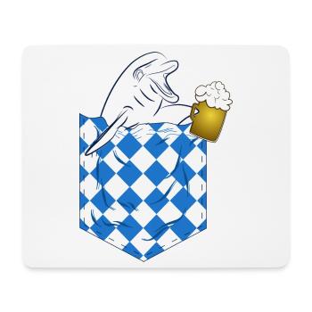 Dauphin dans Kirtag Pocket avec chope de bière - Tapis de souris (format paysage) - blanc - Devant