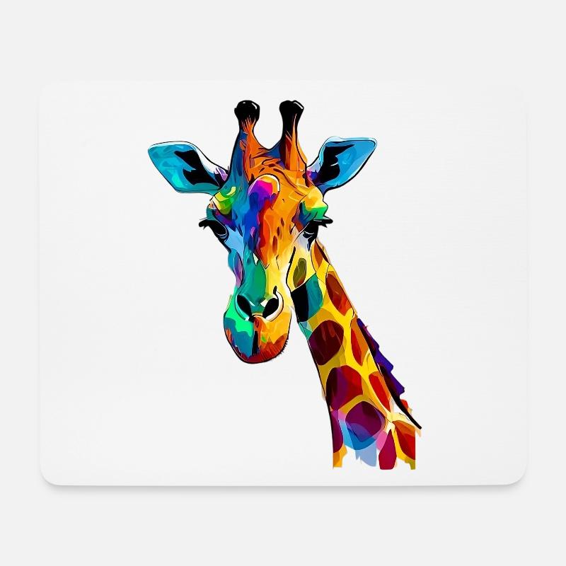 Giraffe - Mousepad (Querformat) - Weiß