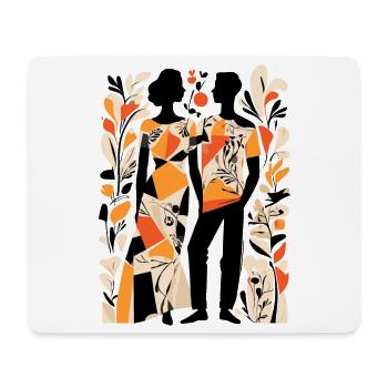 Abstract Art Man and Woman - Mouse Pad (horizontal) - white - Front