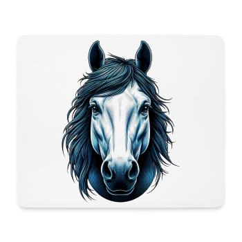 Cheval - Tapis de souris (format paysage) - blanc - Devant
