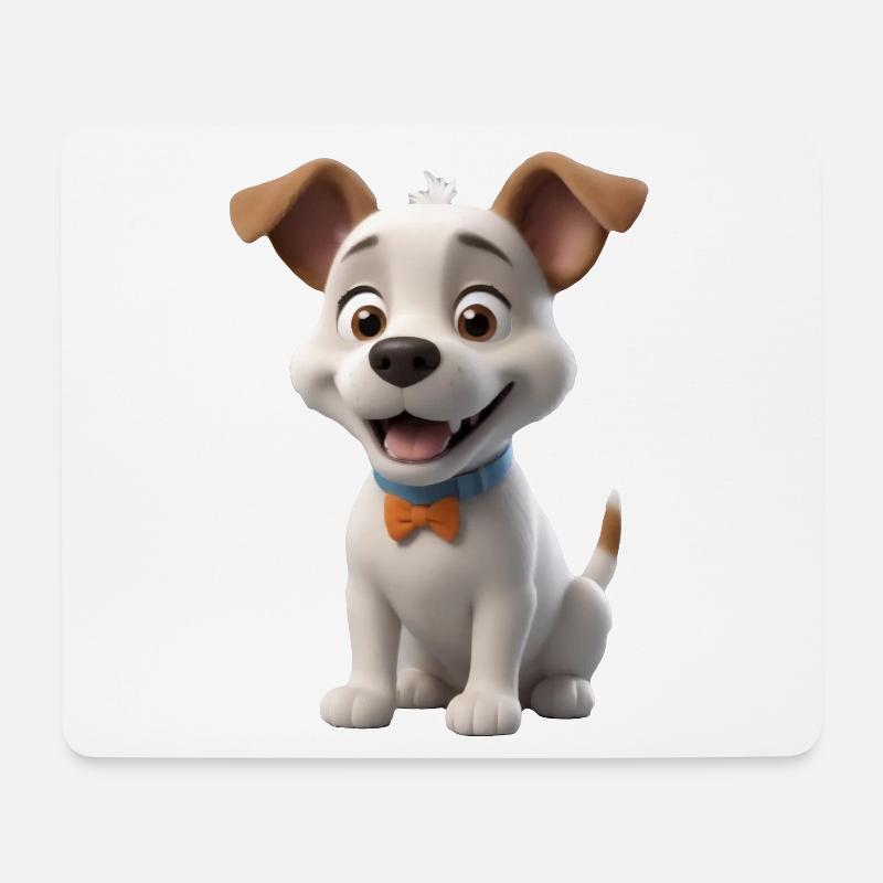 Dear puppy with bow tie - Mouse Pad (horizontal) - white