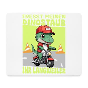 Dinosaurier auf Motorrad - Mousepad (Querformat) - Weiß - Vorne