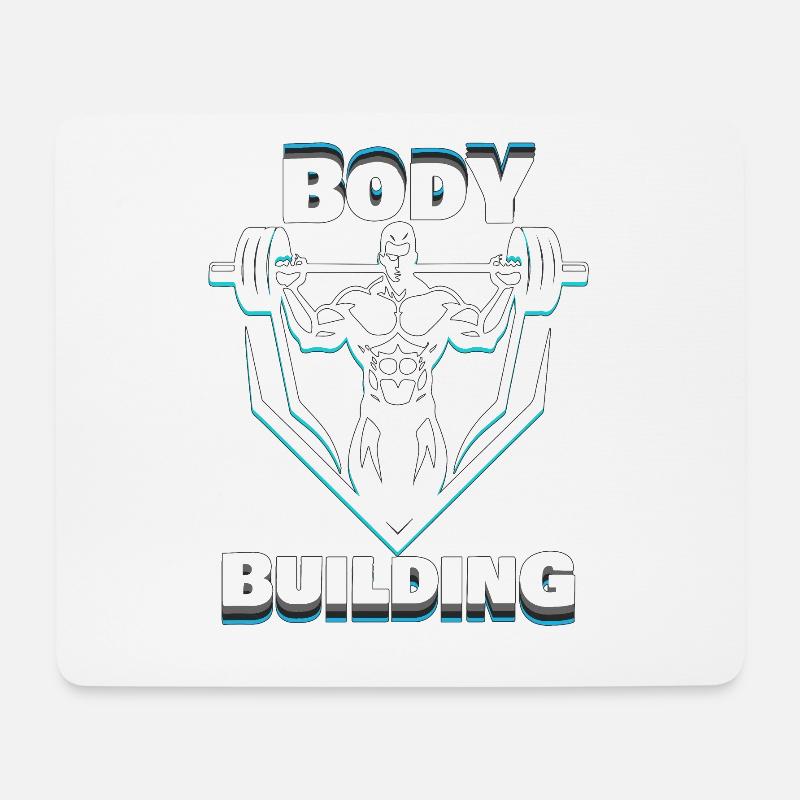 Bodybuilding light design - Mousepad (Querformat) - Weiß