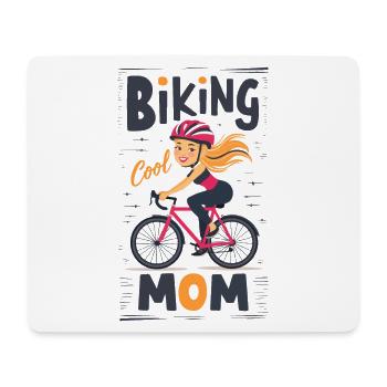 Coole Biken Mama Illustration Design - Mousepad (Querformat) - Weiß - Vorne