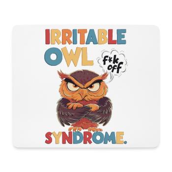 Irritable Owl Syndrome, funny pun - Mouse Pad (horizontal) - white - Front