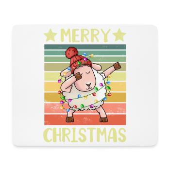Frohe Weihnachten Schaf - Mousepad (Querformat) - Weiß - Vorne