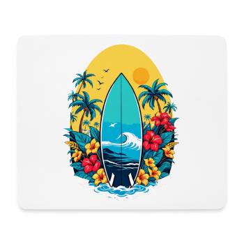 Planche de surf élégante - Tapis de souris (format paysage) - blanc - Devant