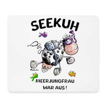 Seekuh Taucher Kuh Meerjungfrau Schwimmen - Mousepad (Querformat) - Weiß - Vorne