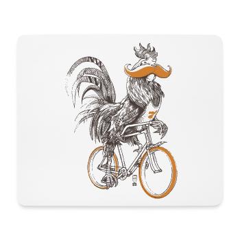 Hahn & Fahrräder - Mousepad (Querformat) - Weiß - Vorne