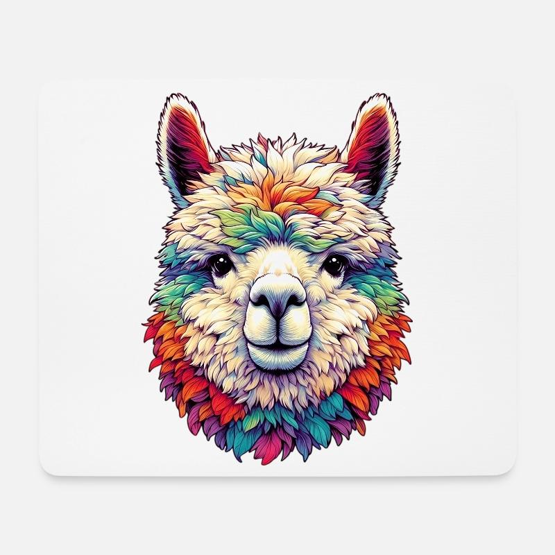 Alpaka - Mousepad (Querformat) - Weiß