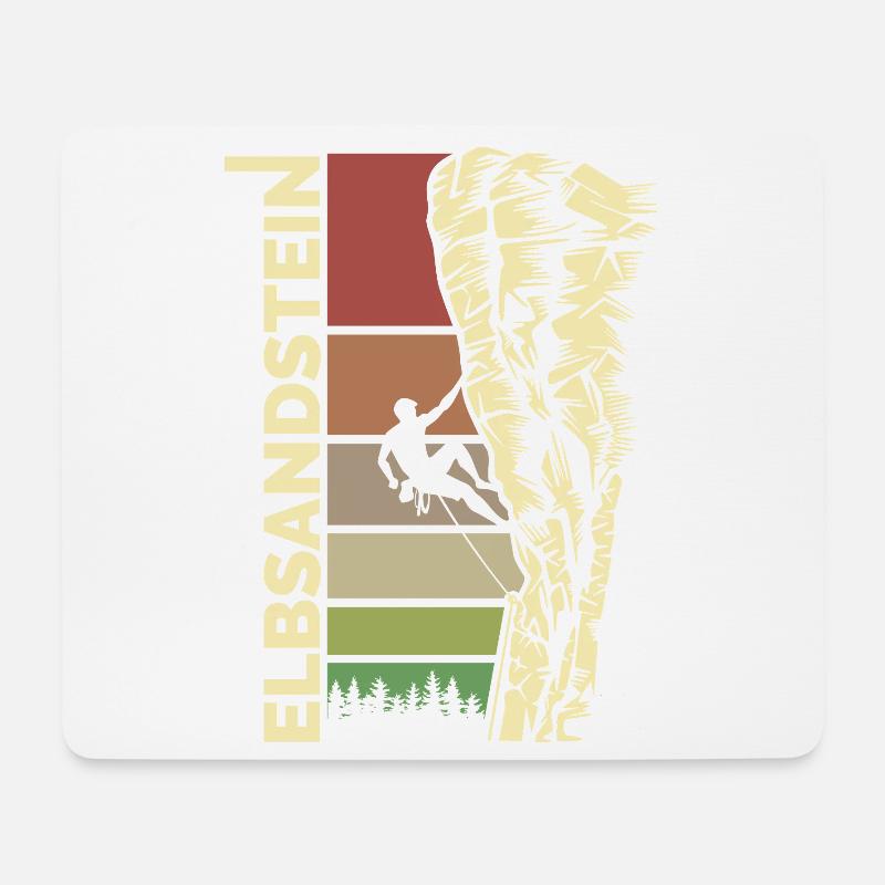 Klettern Elbsandstein Gebirge - Sächsische Schweiz - Mousepad (Querformat) - Weiß
