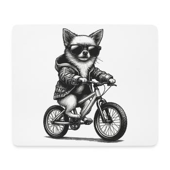 Bicycle Chihuahua Sunglasses Bike Gift - Mouse Pad (horizontal) - white - Front