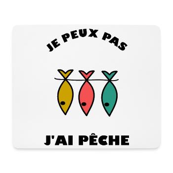 JE PEUX PAS. MER. PÊCHE. POISSON D'AVRIL. POISSON. - Tapis de souris (format paysage) - blanc - Devant
