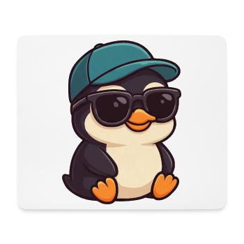 Cooler Pinguin mit Sonnenbrille Sommer Freude  - Mousepad (Querformat) - Weiß - Vorne