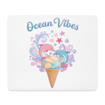 Eiscreme & Delfine Design 🍦🐬🐬 - Mousepad (Querformat) - Weiß - Vorne