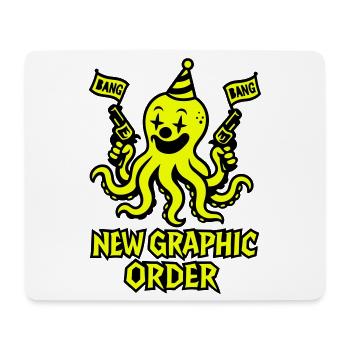 Nouvel ordre graphique Octopus - Tapis de souris (format paysage) - blanc - Devant
