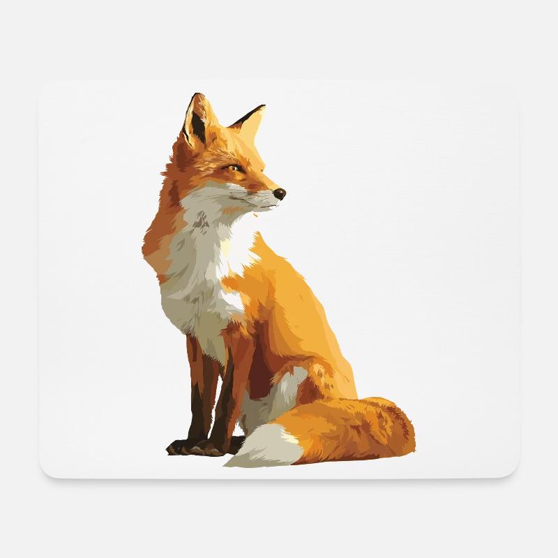 Faszinierende Silhouette eines stolzen Fuchses - Mousepad (Querformat) - Weiß