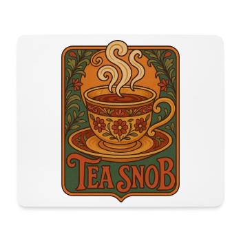 Panneau décoratif vintage Tea Snob - Tapis de souris (format paysage) - blanc - Devant