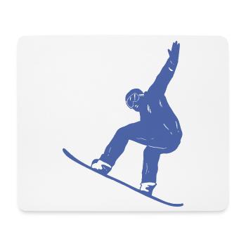 Silhouette minimaliste de snowboard Sports d’hiver - Tapis de souris (format paysage) - blanc - Devant