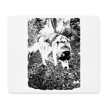 Black and white husky nature motif - Mouse Pad (horizontal) - white - Front
