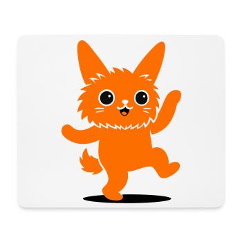 Funny animal character with big eyes - Mouse Pad (horizontal) - white - Front