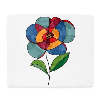 Fleur - Tapis de souris (format paysage) - blanc - Devant